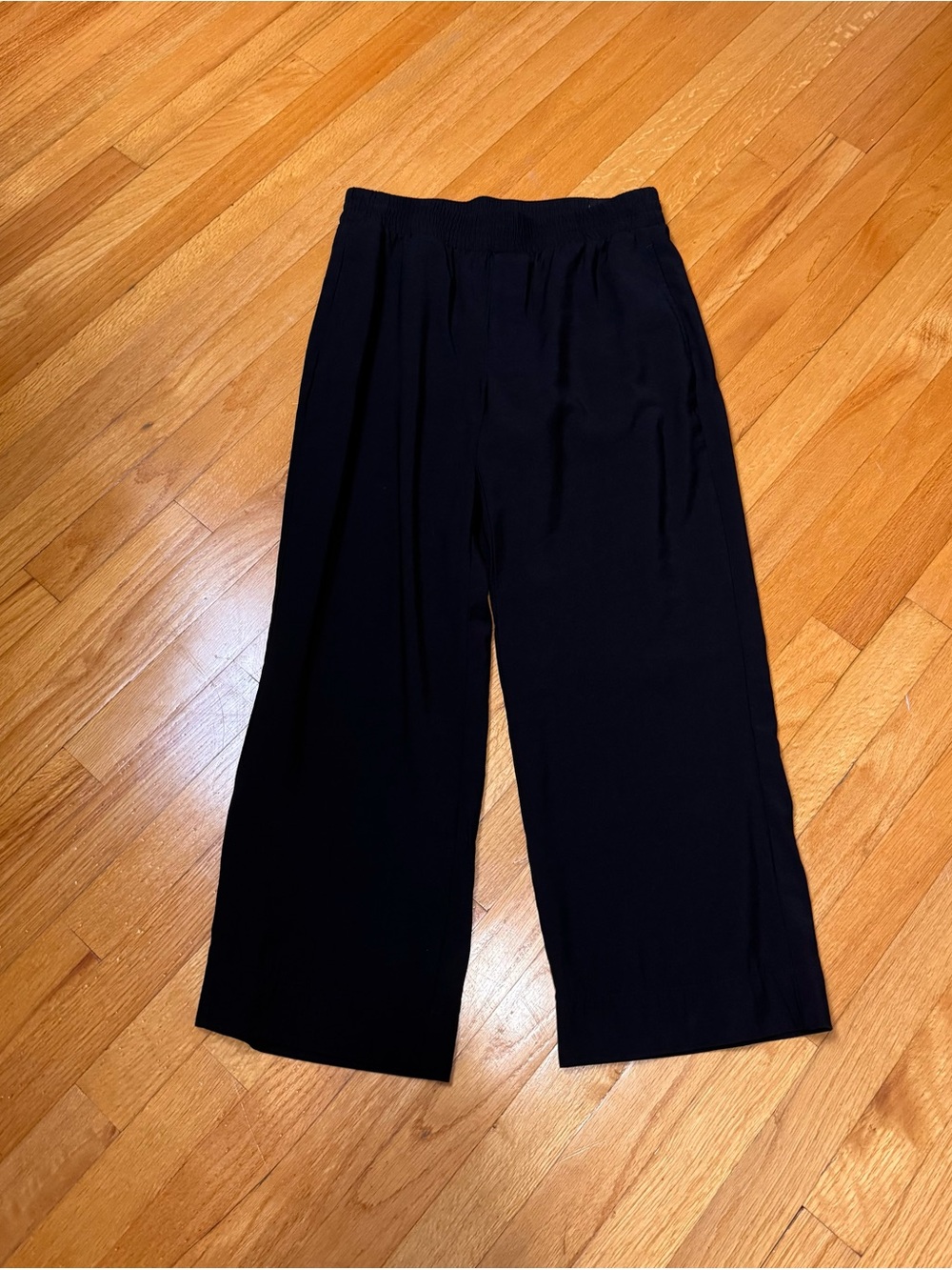 Ann Taylor Factory Black Wide-Leg Pull-On Pants